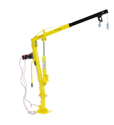 Steel DC Powered Winch Truck Jib Crane 500 Lb. Extended Capacity Yellow